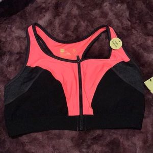 Xersion XL Front Zip-up Sports Bra